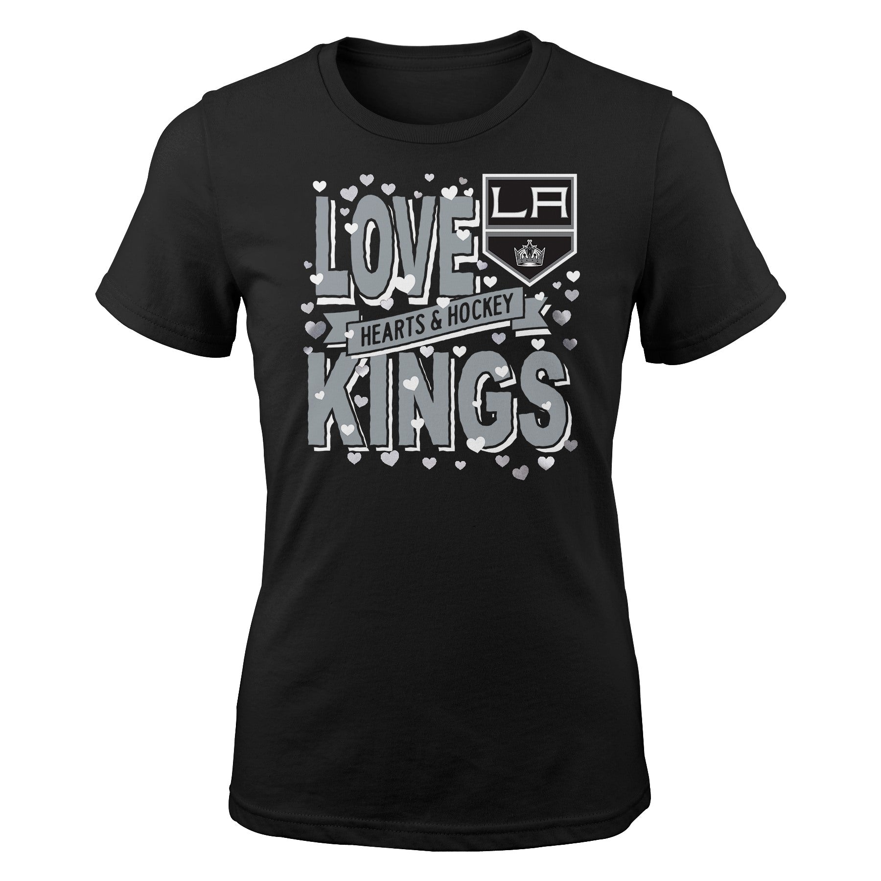 Outerstuff NHL Youth Girls Sacramento Kings Hearts & Hockey Short Sleeve Tee