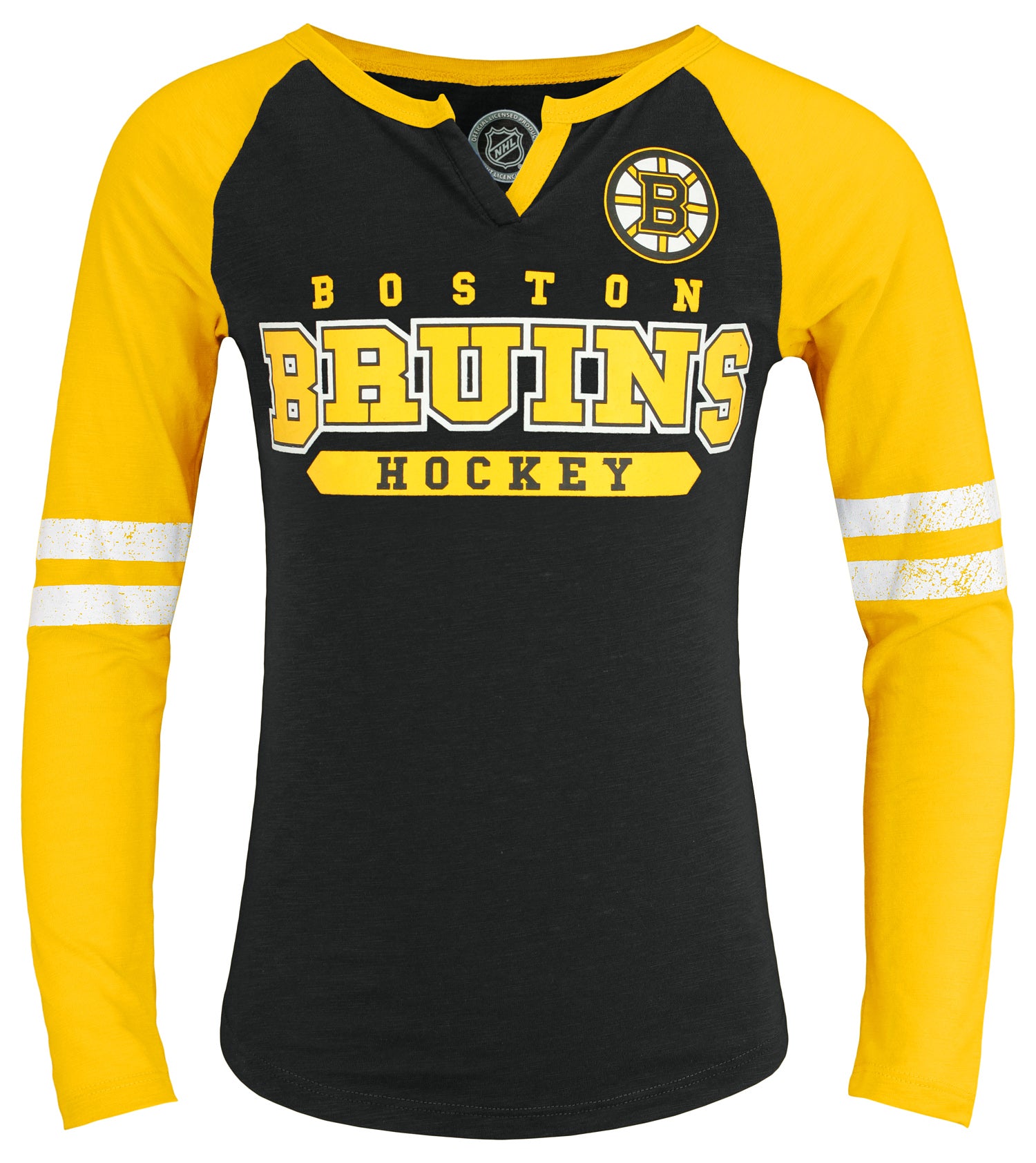 Outerstuff NHL Youth Girls (4-14) Boston Bruins Long Sleeve Slub Top