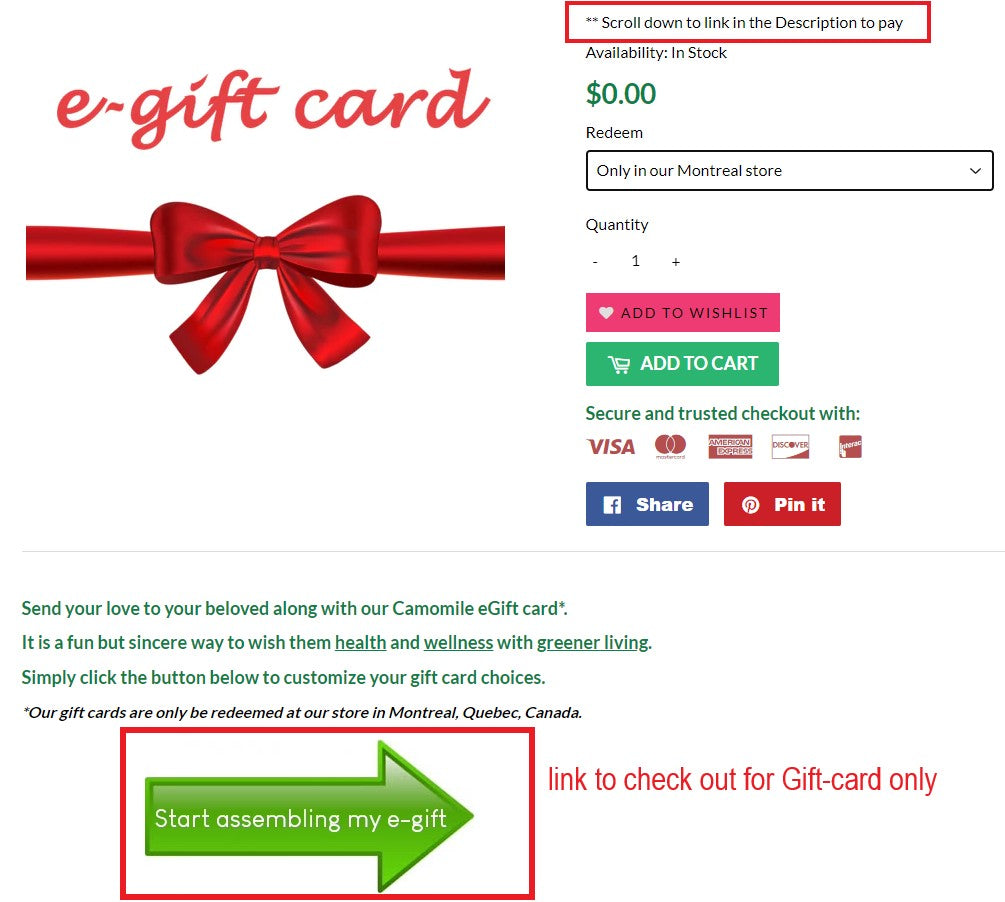 Gift card - from $30.00