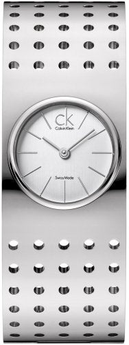 Calvin Klein Grid White Dial Stainless Steel Bangle Ladies Watch K8323120
