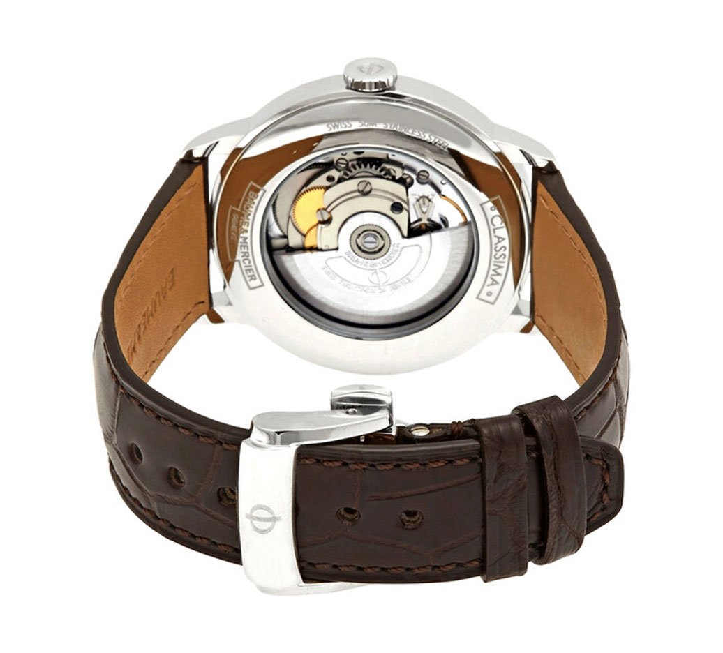 Baume & Mercier Classima Core Automatic Steel Silver Dial Brown Leather Mens Watch M0A10274