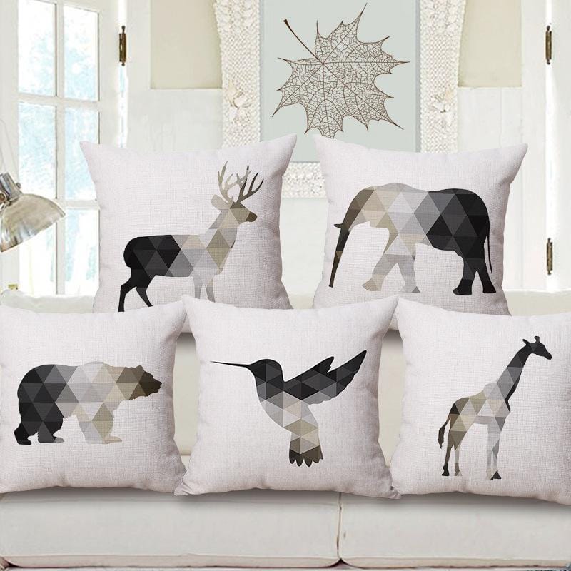 Nordic Geometric Animal Cushion Covers