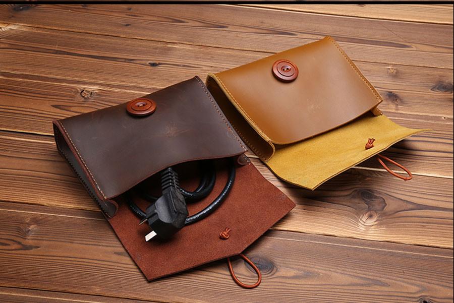 Genuine Leather Laptop Sleeve and Accessory Pouch