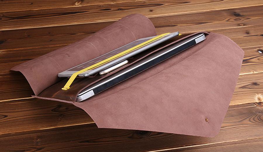 Genuine Leather Laptop Sleeve and Accessory Pouch