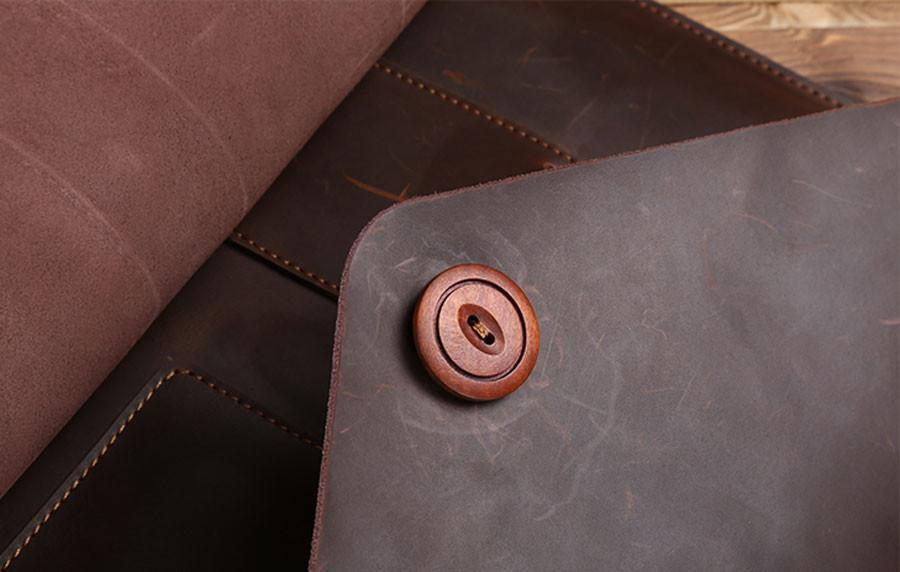 Genuine Leather Laptop Sleeve and Accessory Pouch