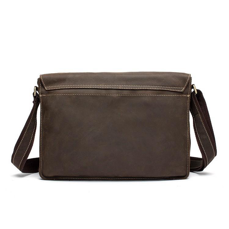 Minimal Vintage Leather Laptop Messenger Bag