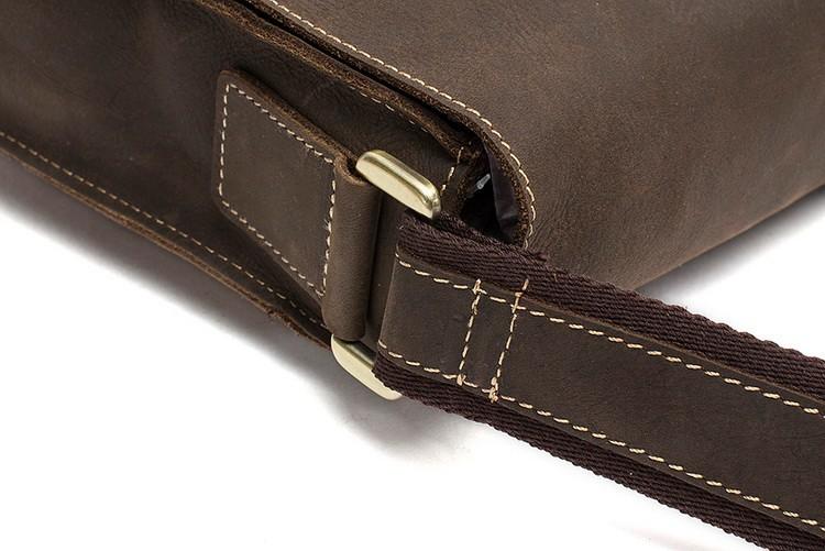 Minimal Vintage Leather Laptop Messenger Bag