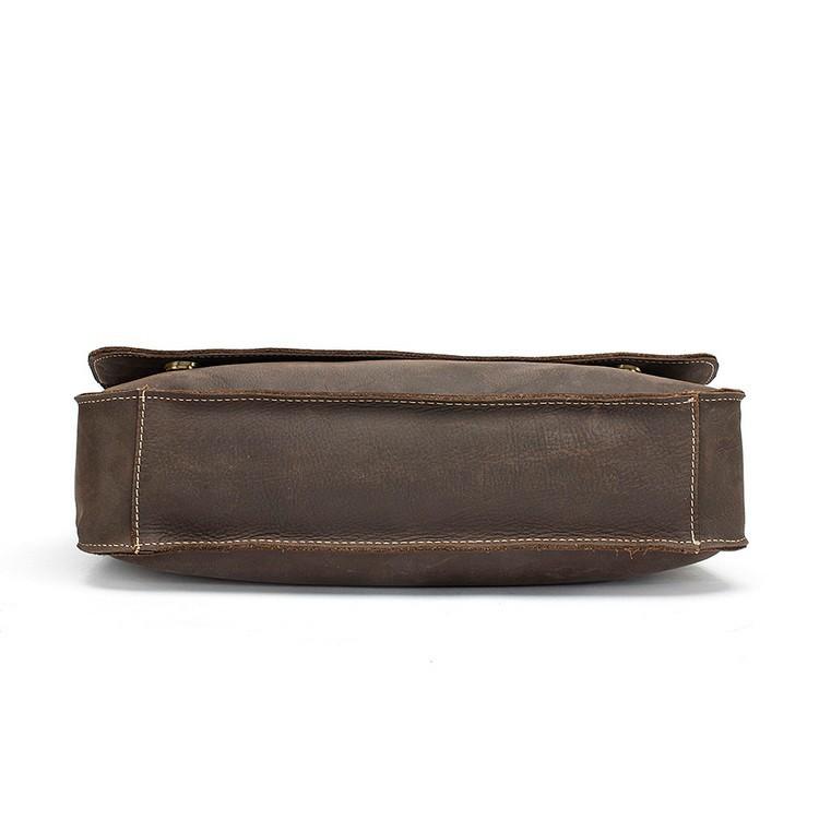 Minimal Vintage Leather Laptop Messenger Bag