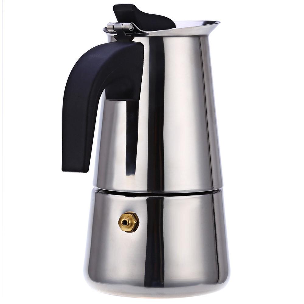 Stainless Steel Moka Coffee Maker Mocha Espresso Latte Stovetop Filter Coffee Pot Percolator