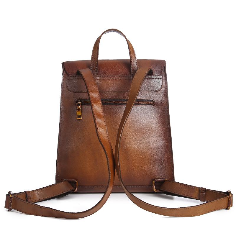 Distressed Genuine Leather Backpack