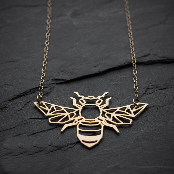 Geometric Bee Necklace