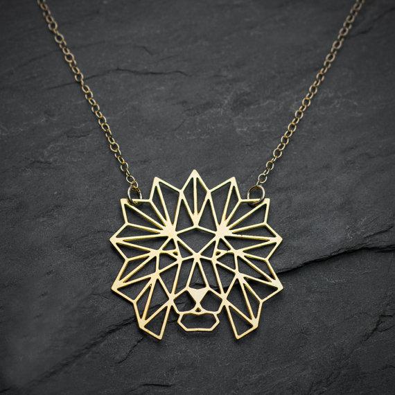 Geometric Lion Necklace