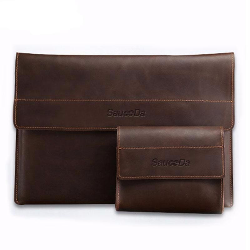 Leather Laptop Sleeve and Charger Case