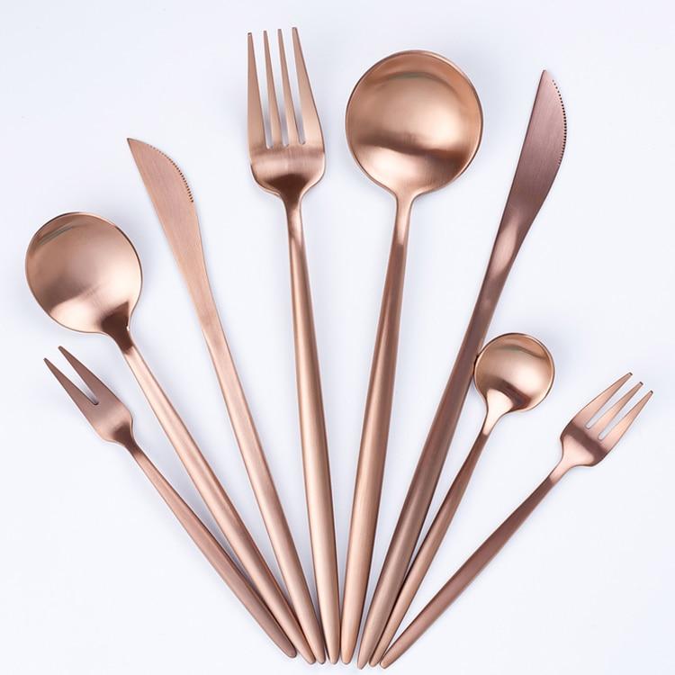 Modern Rose Gold Cutlery Set (Sold by Piece)