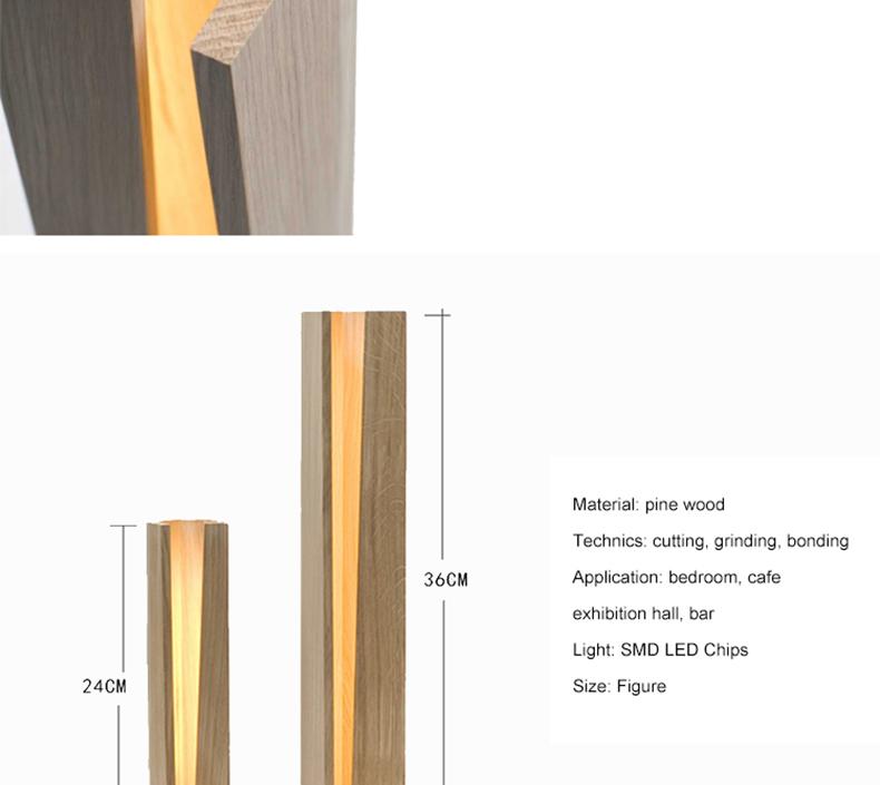 Modern Wood Slit Table Lamp