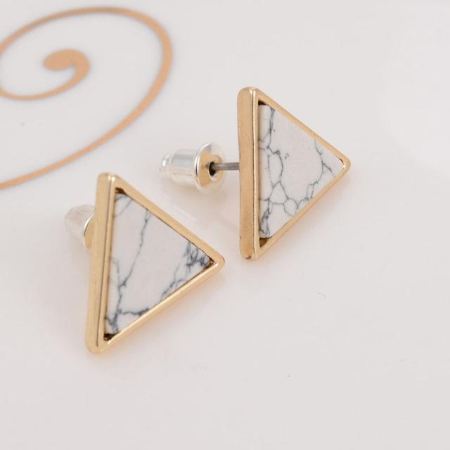 Geometric Marble Stone Earrings Women
