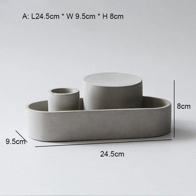 Japanese Desktop Cement Plant Vases and Organizers