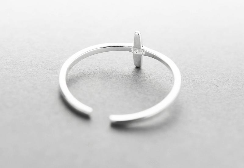 925 Sterling Silver Minimalist Cross Ring