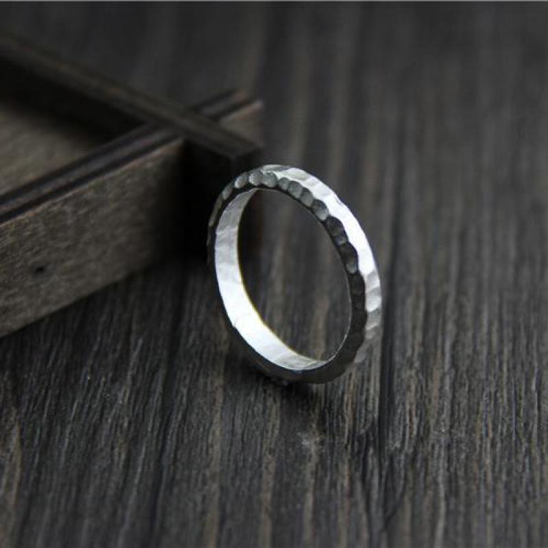 Handmade Vintage 999 Pure Silver Hammered Ring