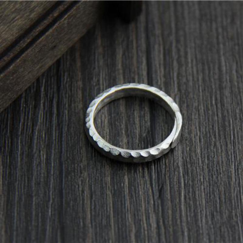 Handmade Vintage 999 Pure Silver Hammered Ring