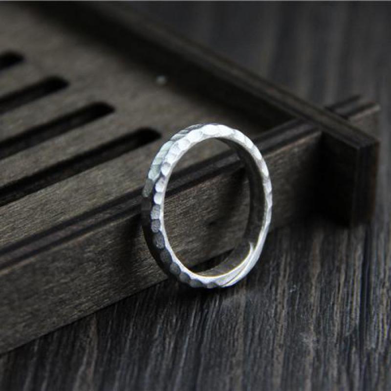 Handmade Vintage 999 Pure Silver Hammered Ring