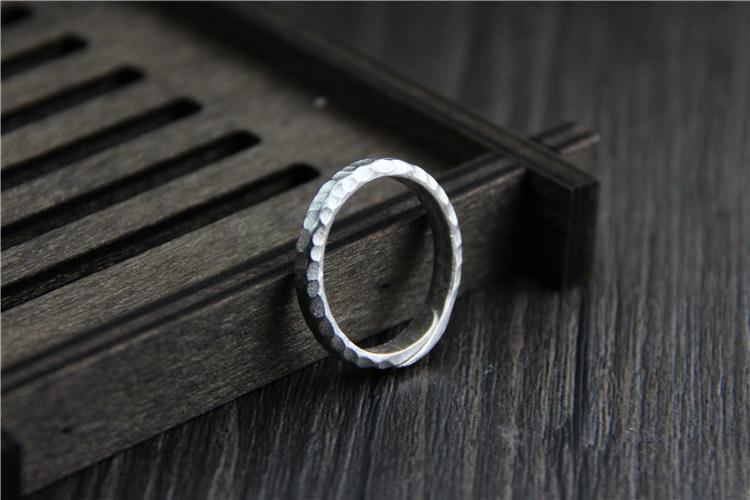 Handmade Vintage 999 Pure Silver Hammered Ring