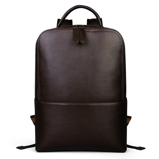 Black Minimal Leather Backpack