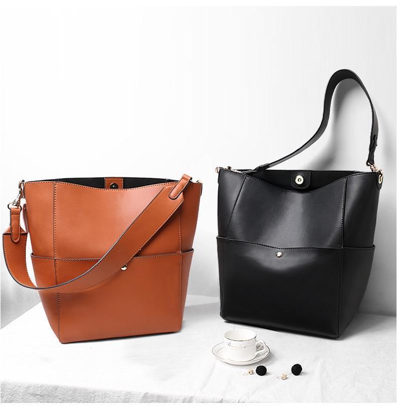 Thick Strapped Leather Crossbody Bag and Purse