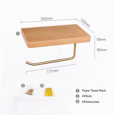 Nordic Style Wood and Brass Tissue Paper Roll Holder