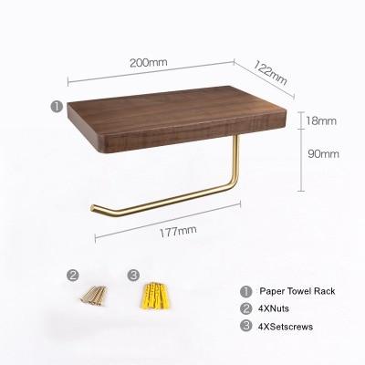 Nordic Style Wood and Brass Tissue Paper Roll Holder