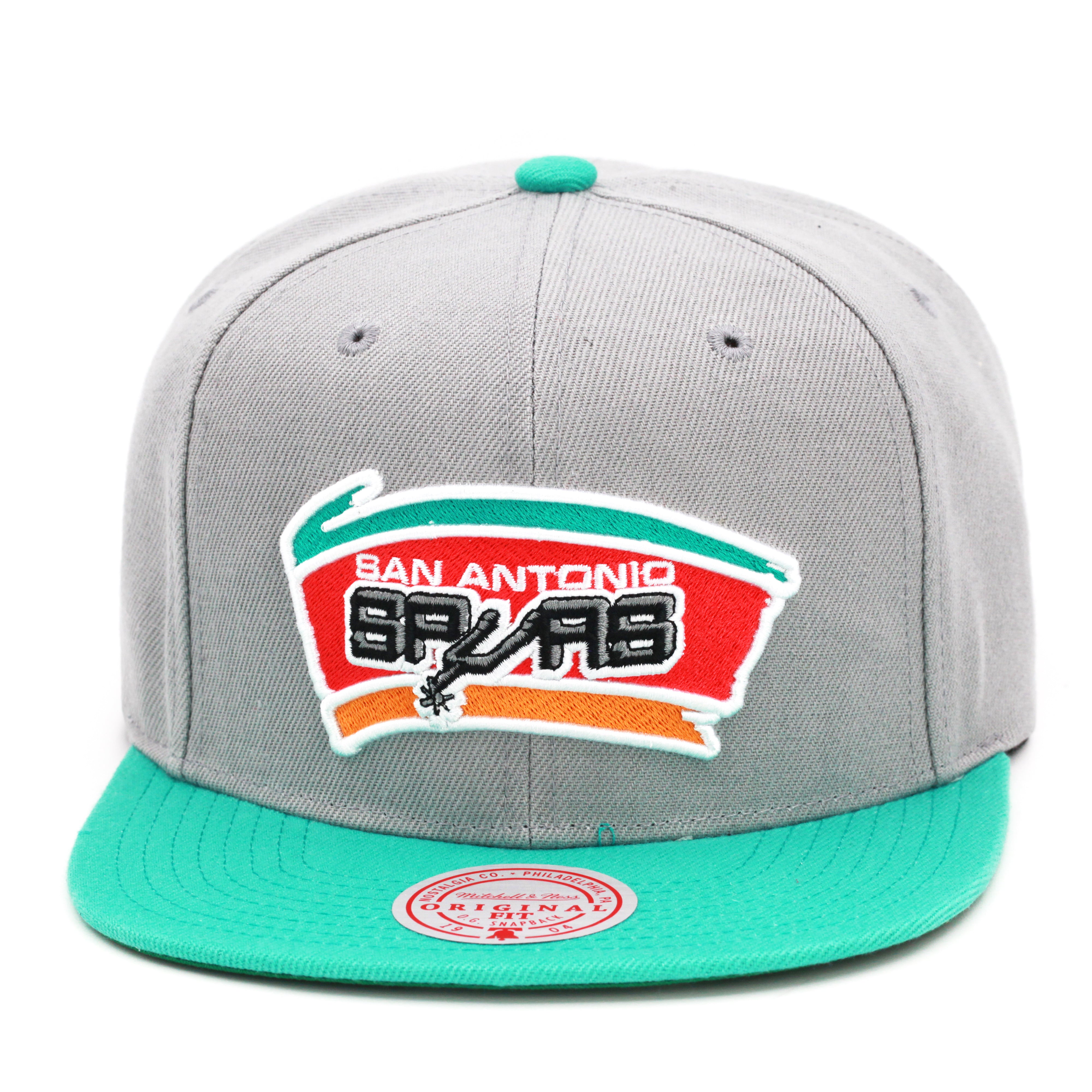 San Antonio Spurs Mitchell & Ness Core Basics Snapback Hat Grey/Teal