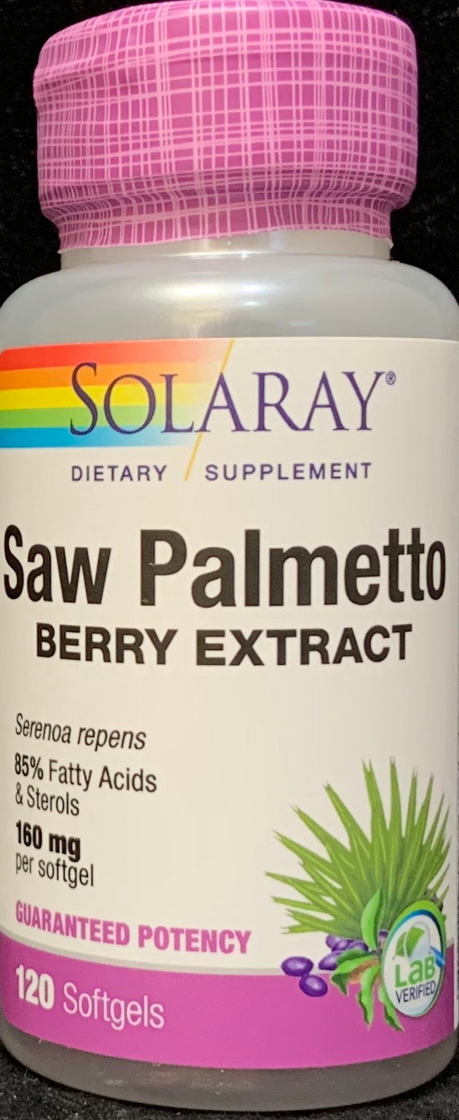 Solaray Saw Palmetto Berry Extract 160 mg 120 SoftGels