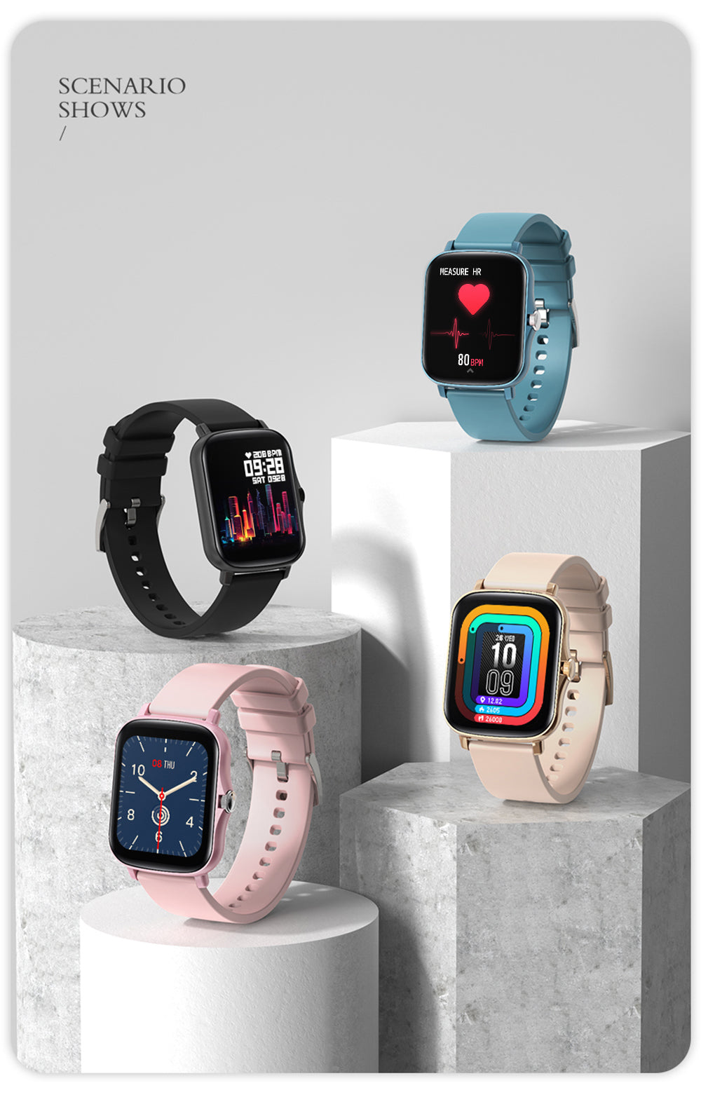 COLMI P8 Plus 1.69 inch 2021 Smart Watch Men Full Touch Fitness Tracker IP67 waterproof Women GTS Smartwatch