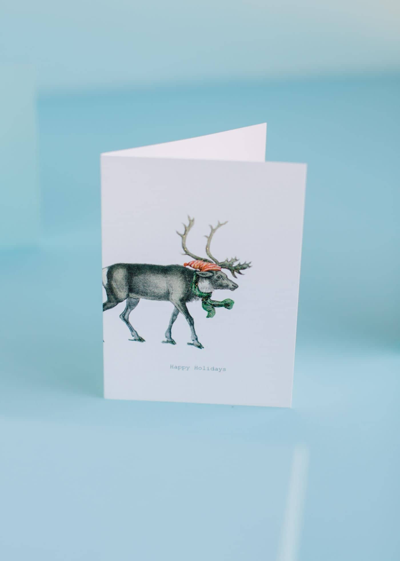  Happy Holidays Reindeer Greeting Card 