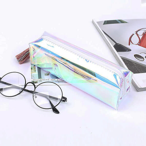 Rainbow Holographic Transparent Pencil Case