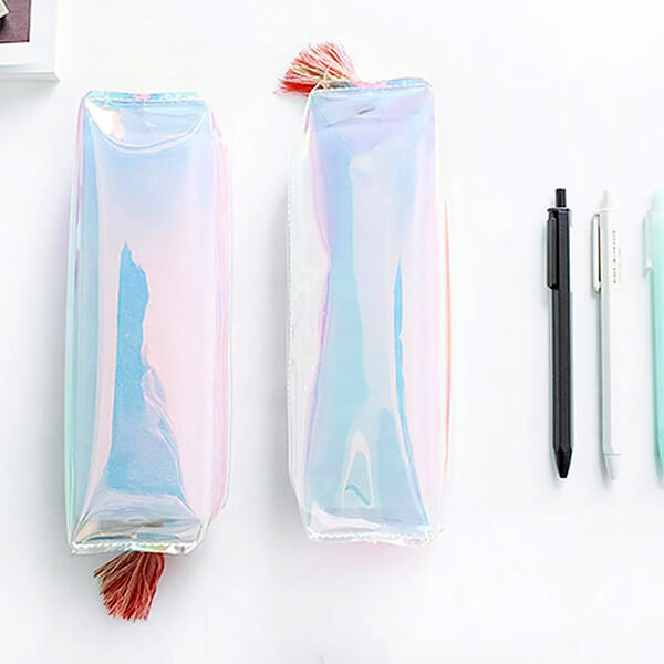 Rainbow Holographic Transparent Pencil Case