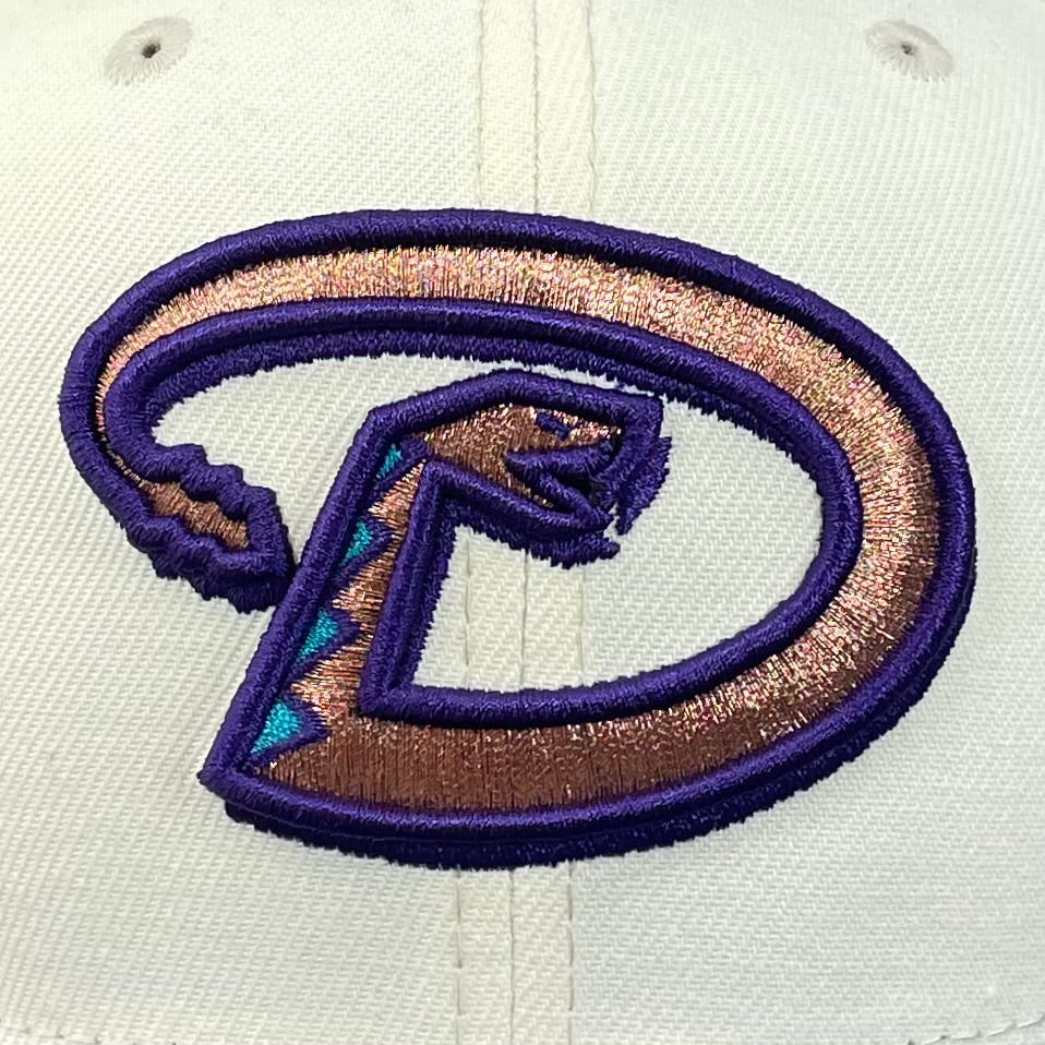 Arizona Diamondbacks Chrome/Purple with Green UV Inaugural Season Sidepatch 5950 Fitted Hat