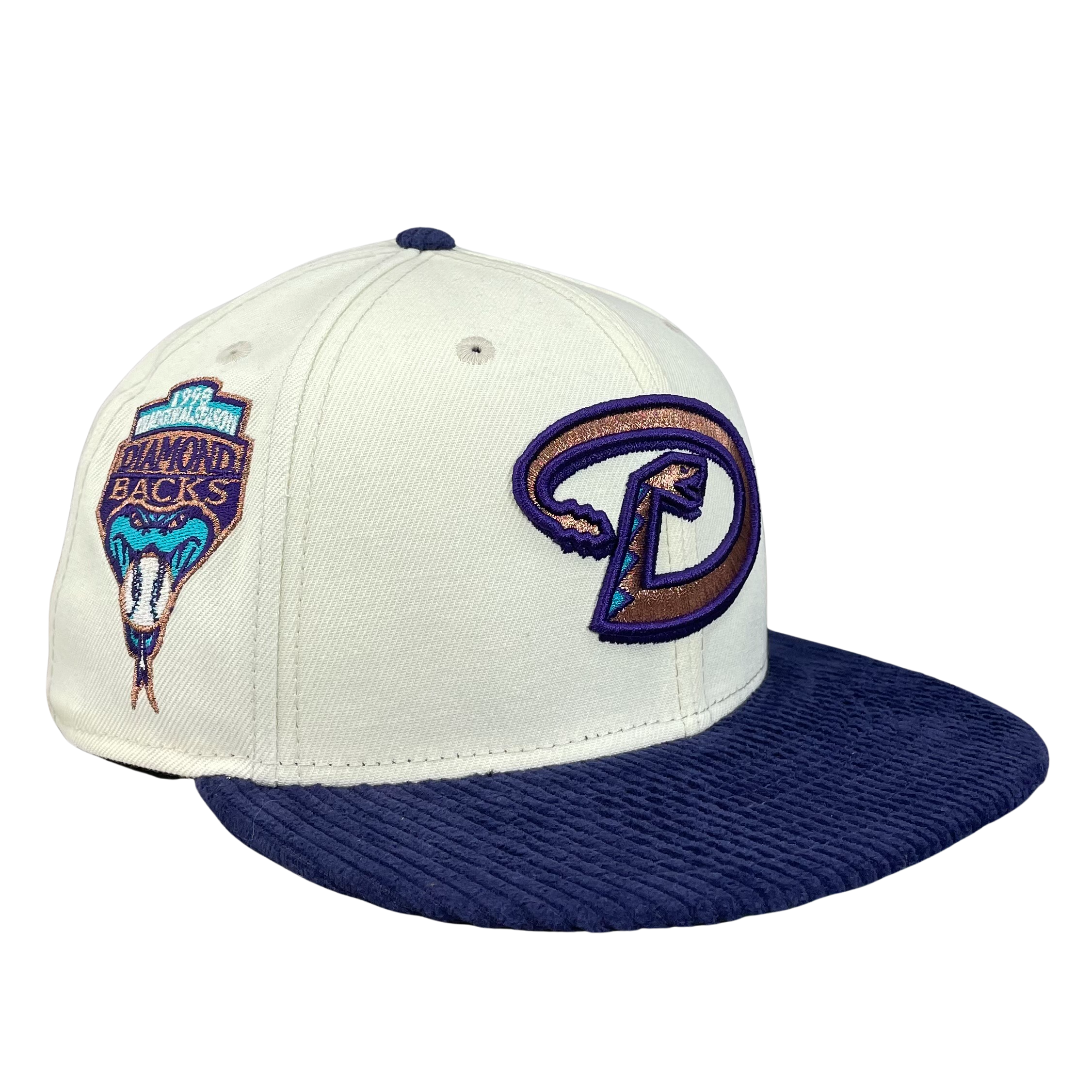 Arizona Diamondbacks Chrome/Purple with Green UV Inaugural Season Sidepatch 5950 Fitted Hat