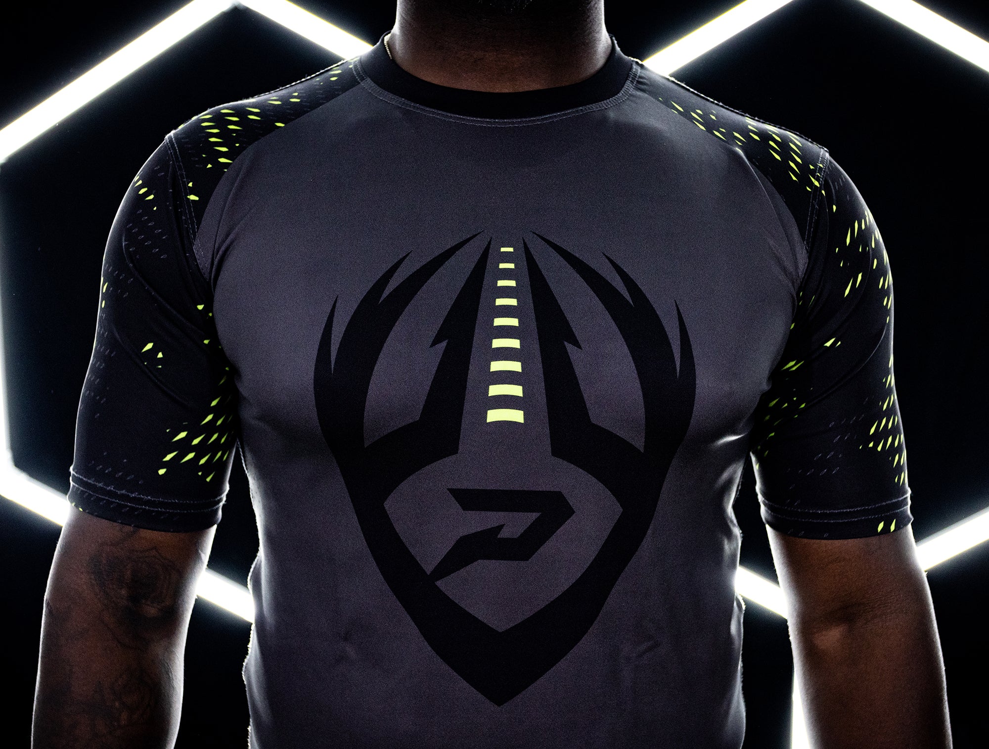 Shard Camo Compression Shirt - Slime