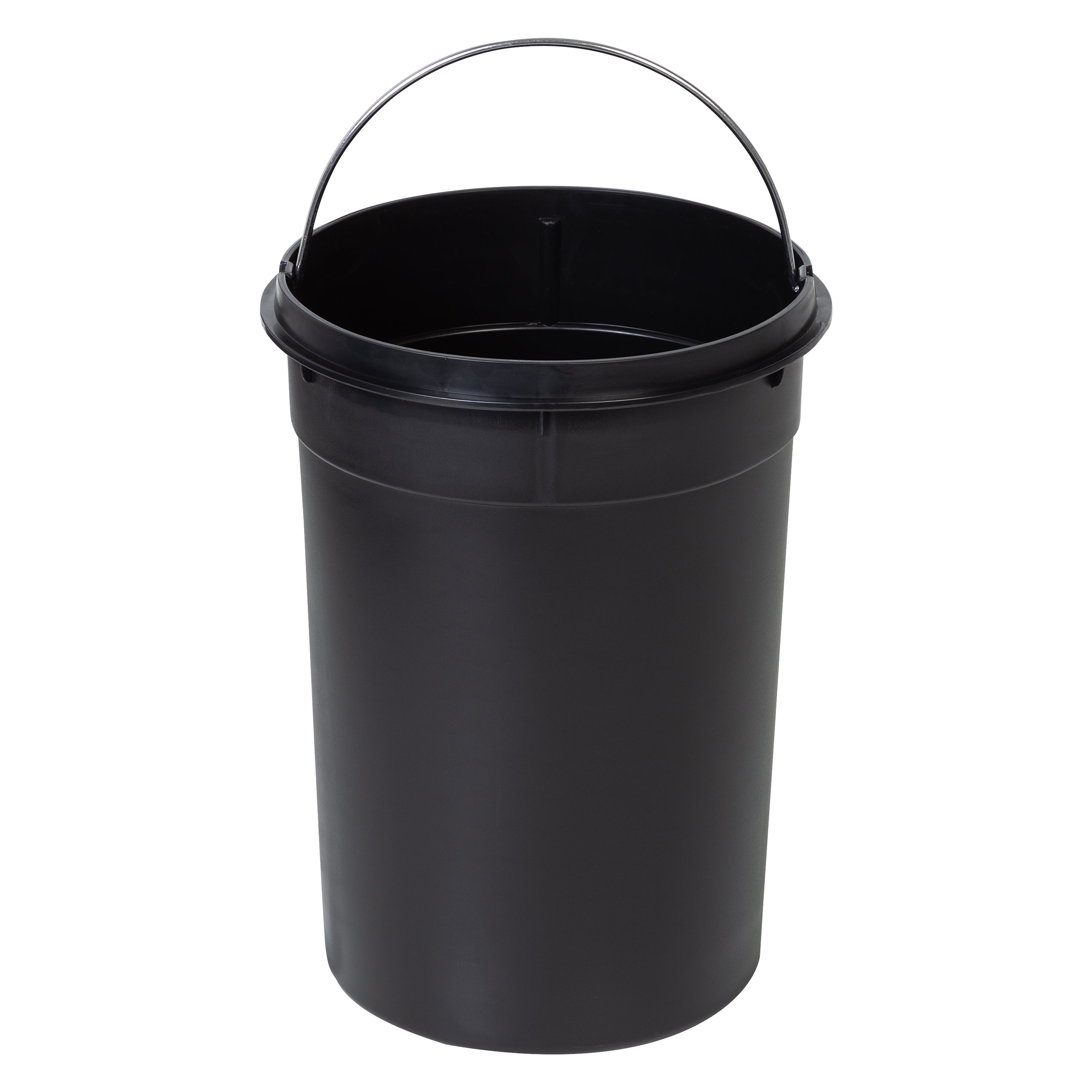 Black Steel 12L Round Step Trash Can