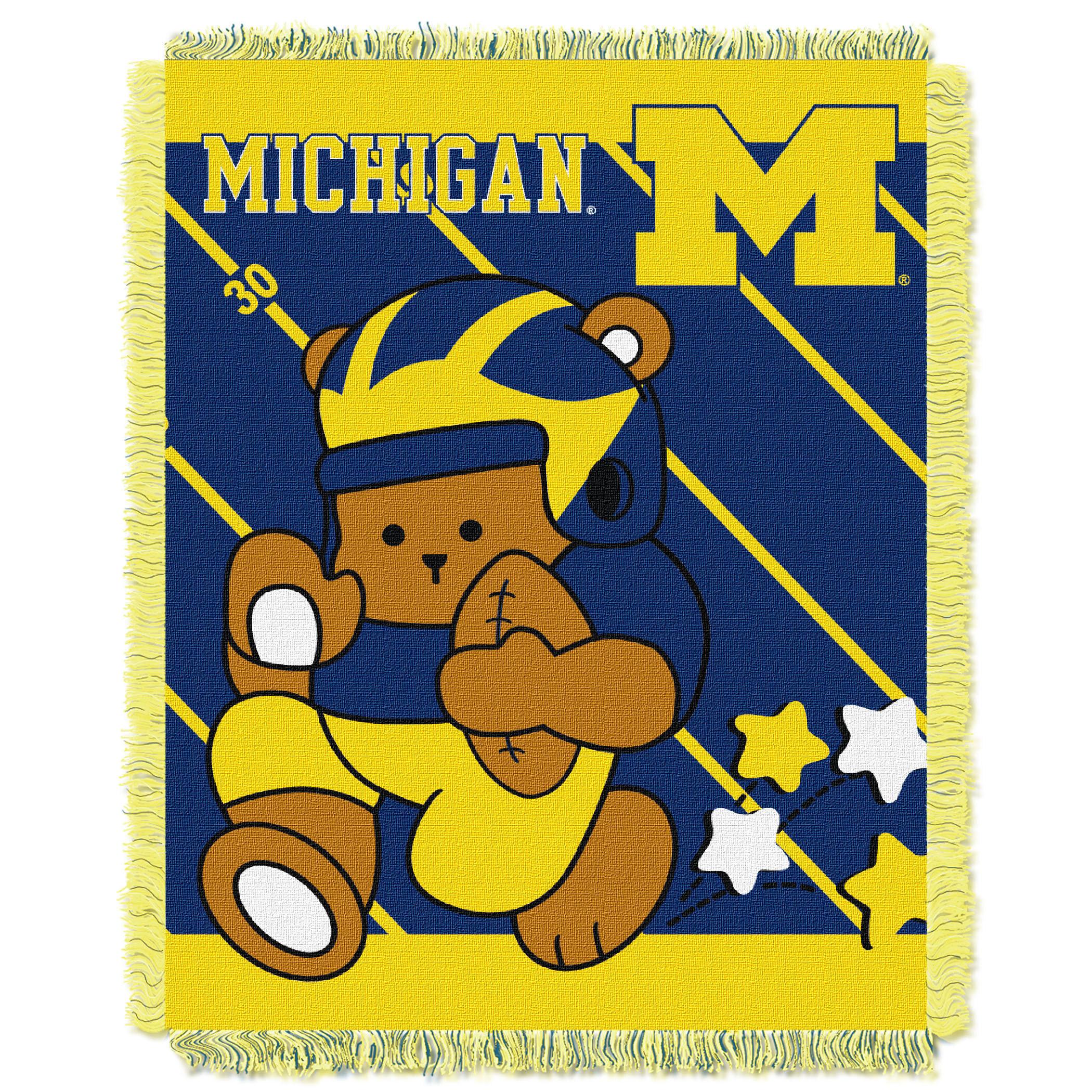 Michigan Wolverines Half Court Baby Woven Jacquard Throw