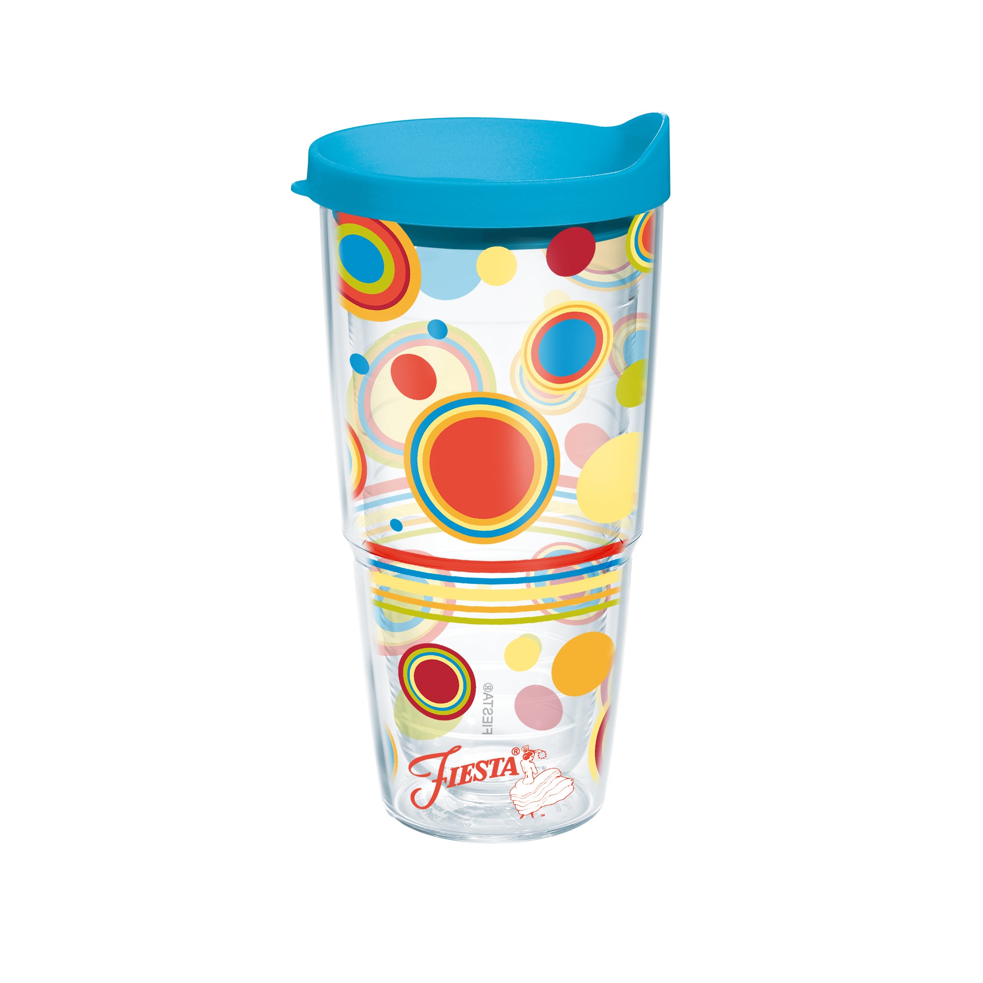 Fiesta? Dots Poppy 24 oz Tumbler with Turquoise Lid