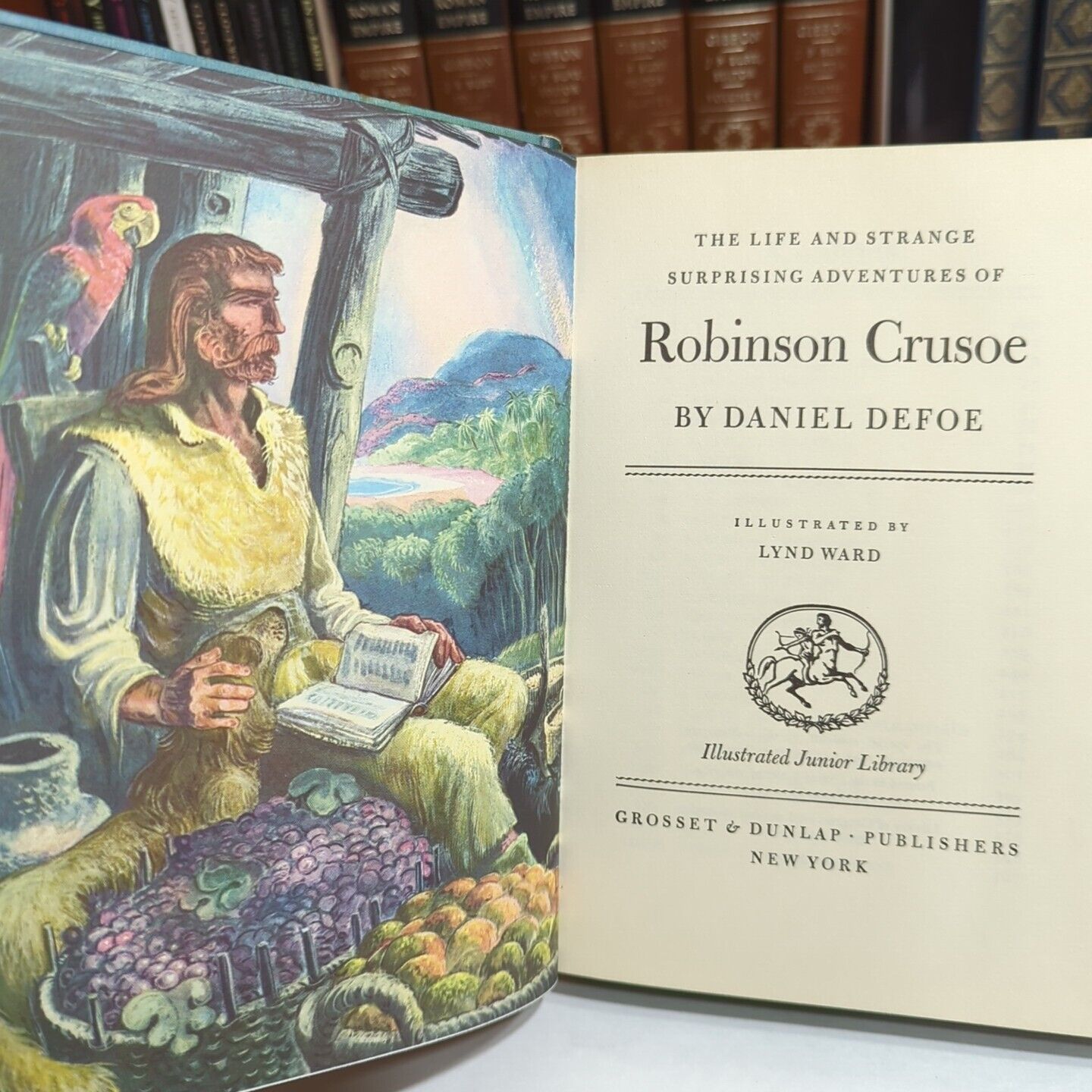 Robinson Crusoe By Daniel Defoe Vintage Illustrated Junior Library Lynd Ward