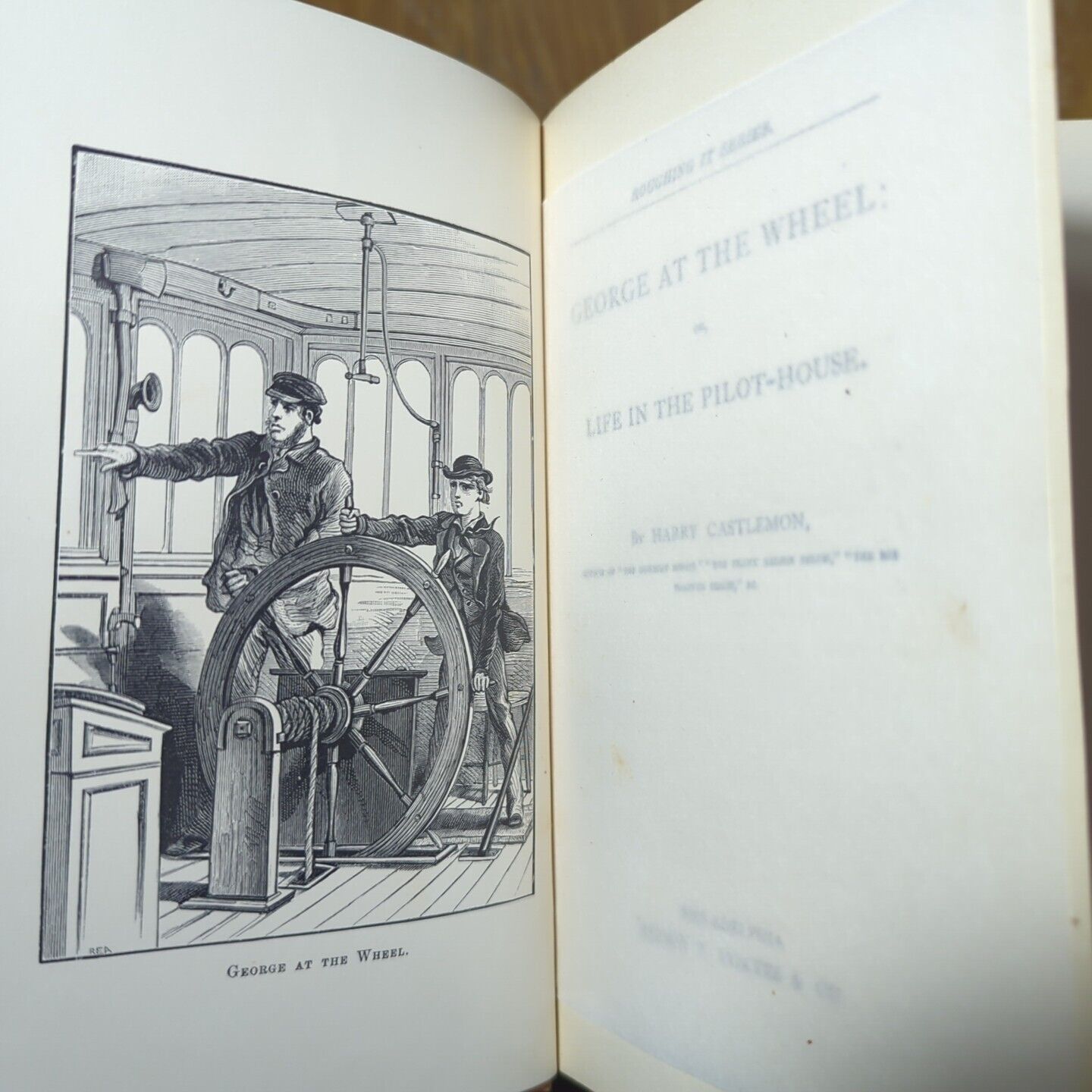 George At The Wheel Roughing It Series Harry Castlemon 1881 Antique Book 1st ED