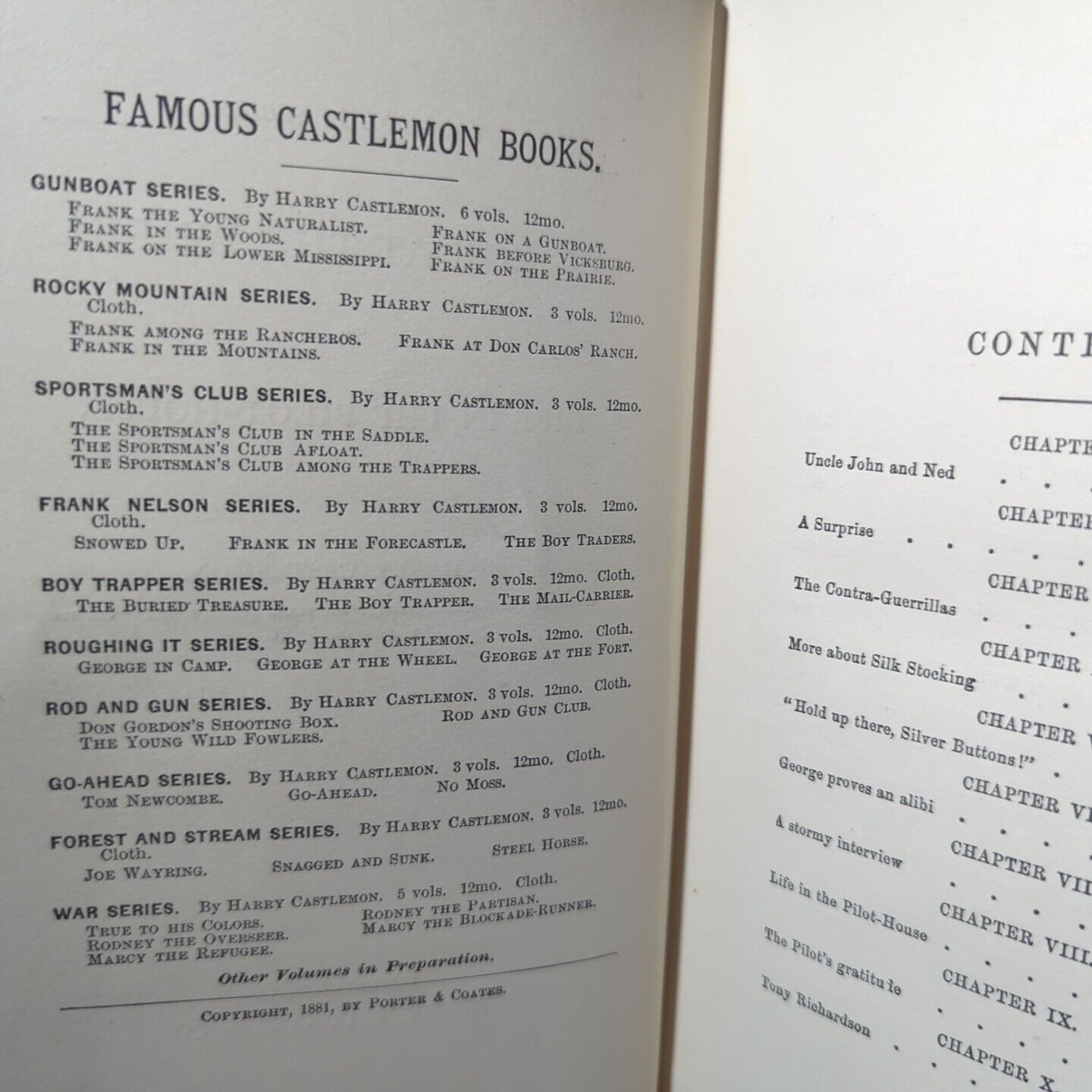 George At The Wheel Roughing It Series Harry Castlemon 1881 Antique Book 1st ED