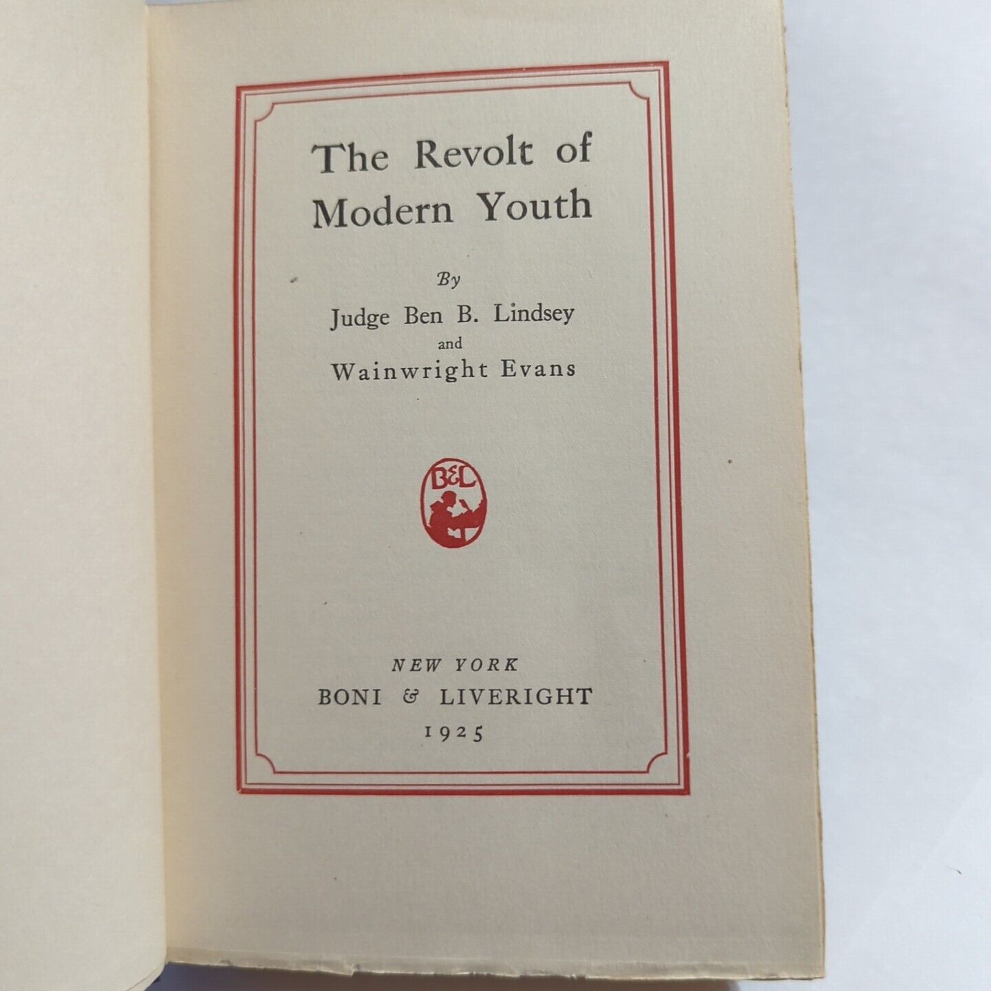 The Revolt Of Modern Youth Vintage Sexual Health History Book By Lindsay Evans