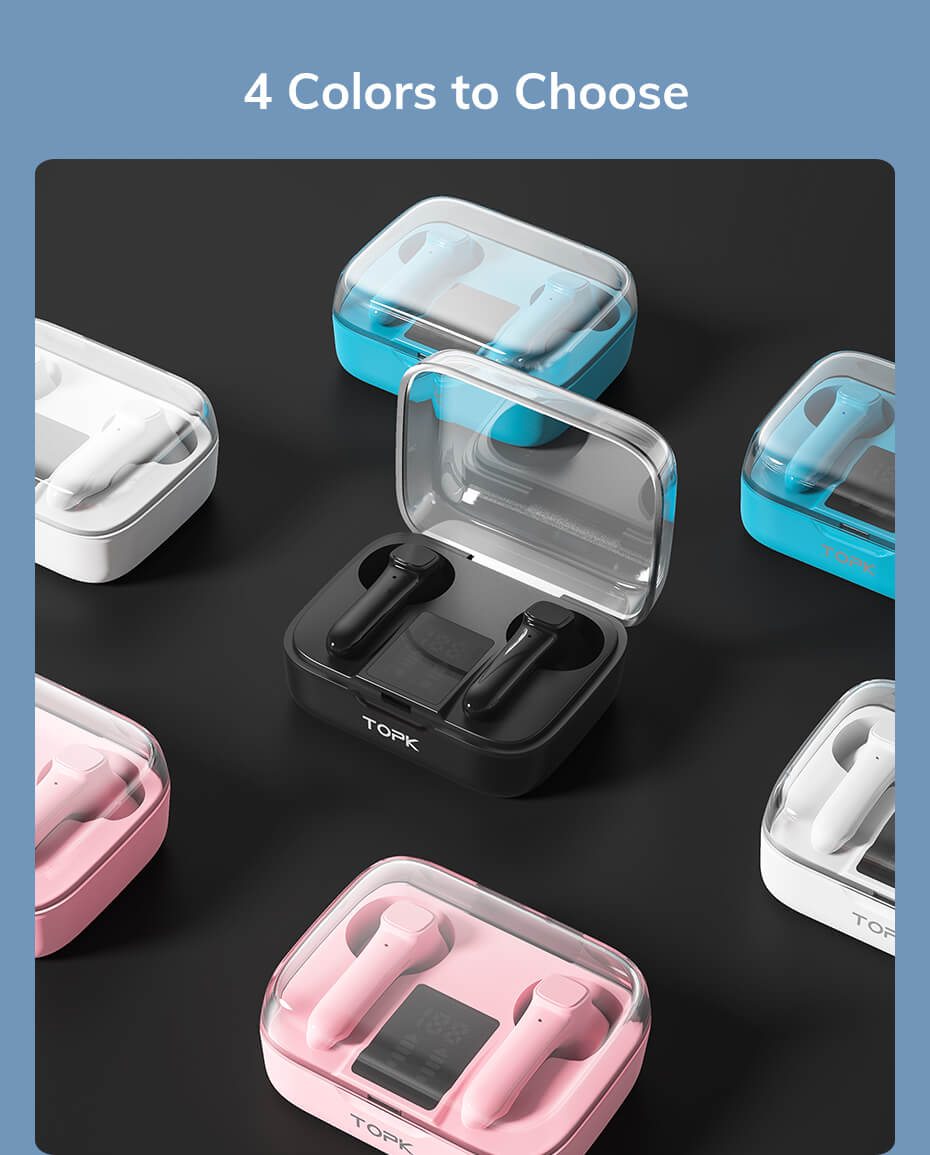Best wireless bluetooth 5.0 led display earphone earbuds