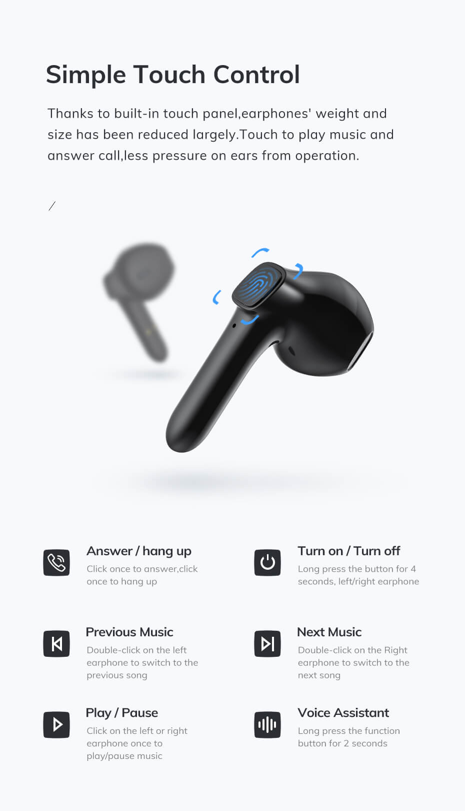 Best wireless bluetooth 5.0 led display earphone earbuds