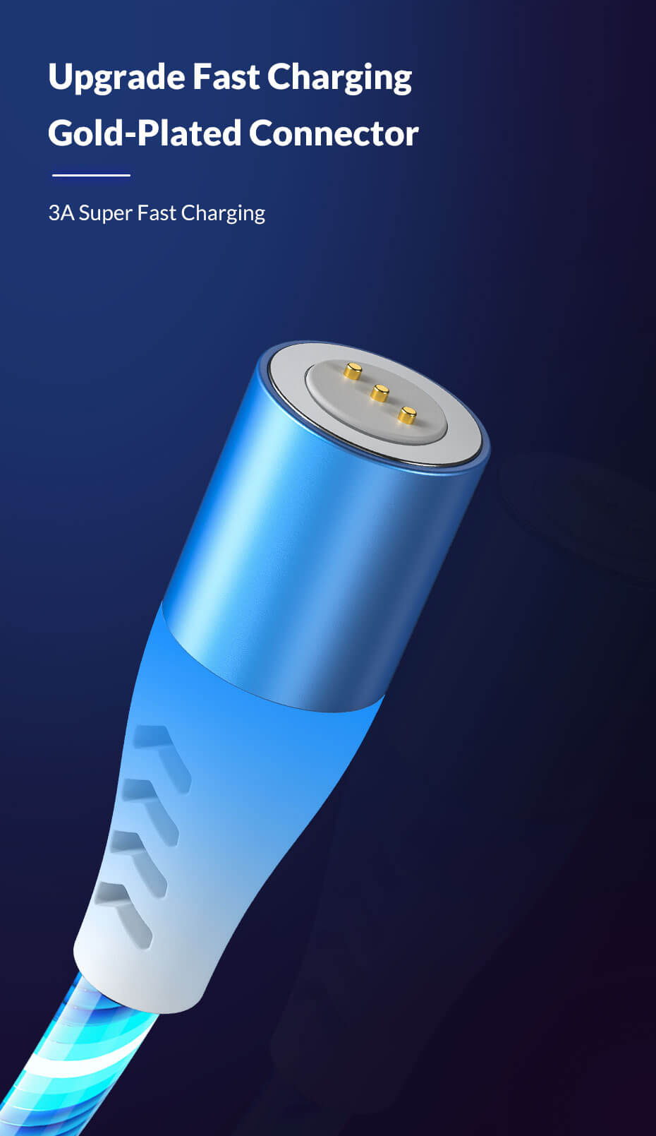 TOPK AM16 3A Fast Charging Flowing Light Magnetic Cable