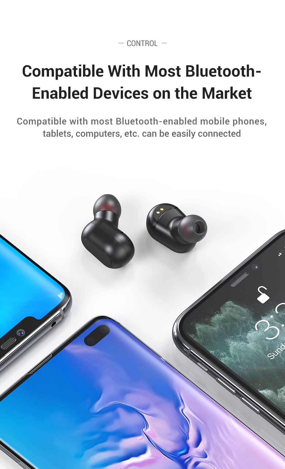 Best Bluetooth Wireless Earphone Earbuds With Mechanical Button